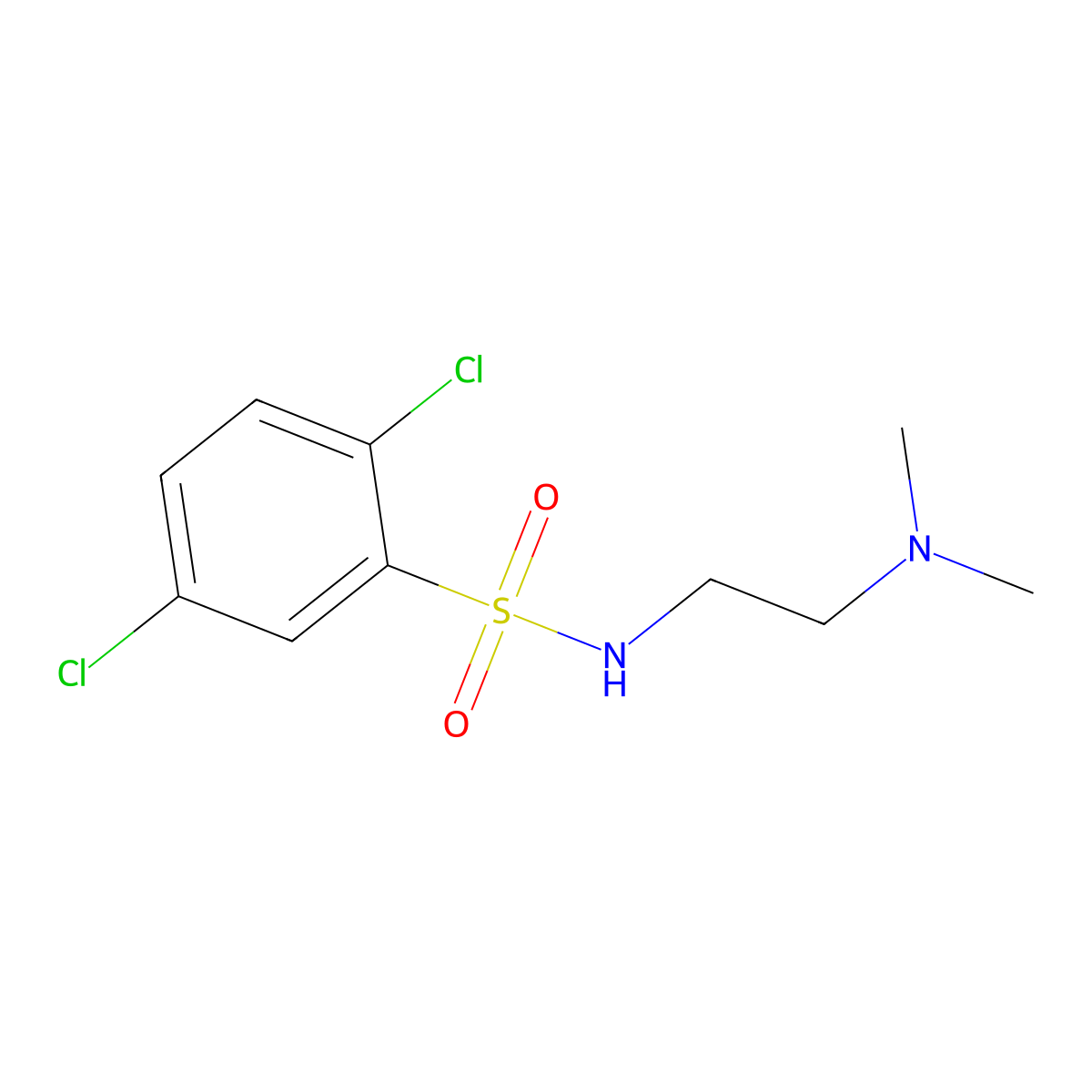 2,5-dichloro-N-[2-(dimethylamino)ethyl]benzenesulfonamide molecular structure, CAS 701256-57-7