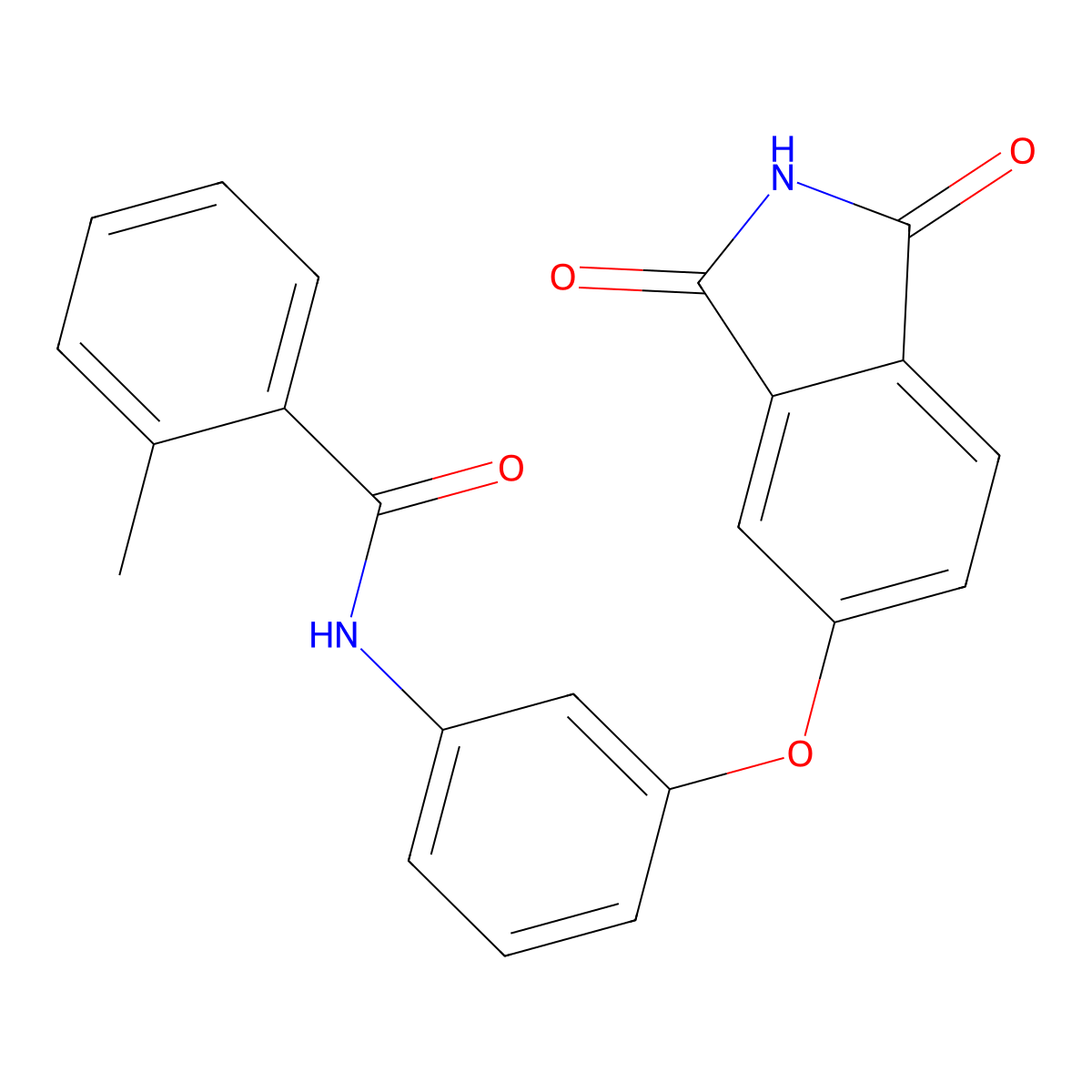 N-[3-(1,3-dioxoisoindol-5-yl)oxyphenyl]-2-methylbenzamide molecular structure, CAS 701256-63-5