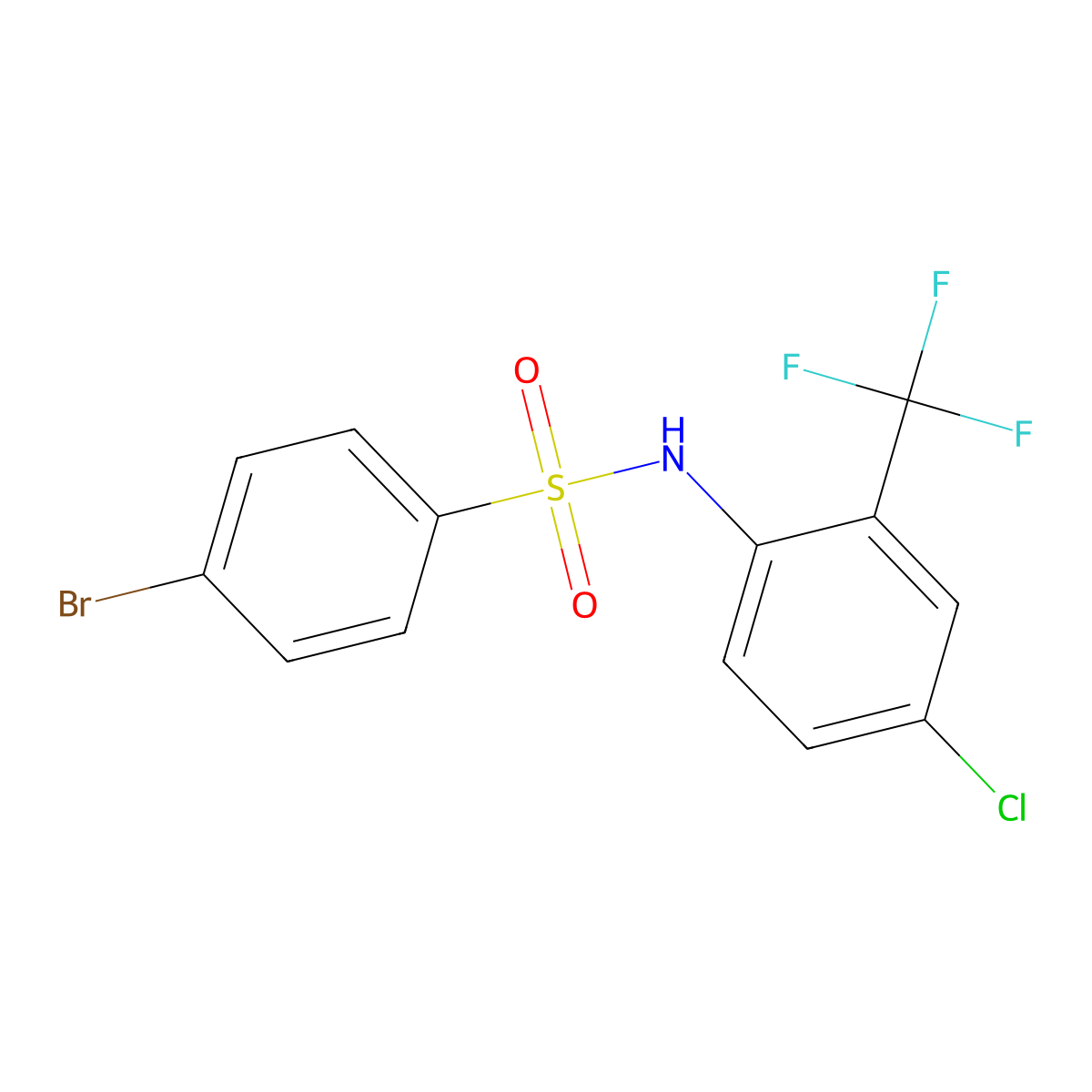 4-bromo-N-[4-chloro-2-(trifluoromethyl)phenyl]benzenesulfonamide molecular structure, CAS 701256-64-6