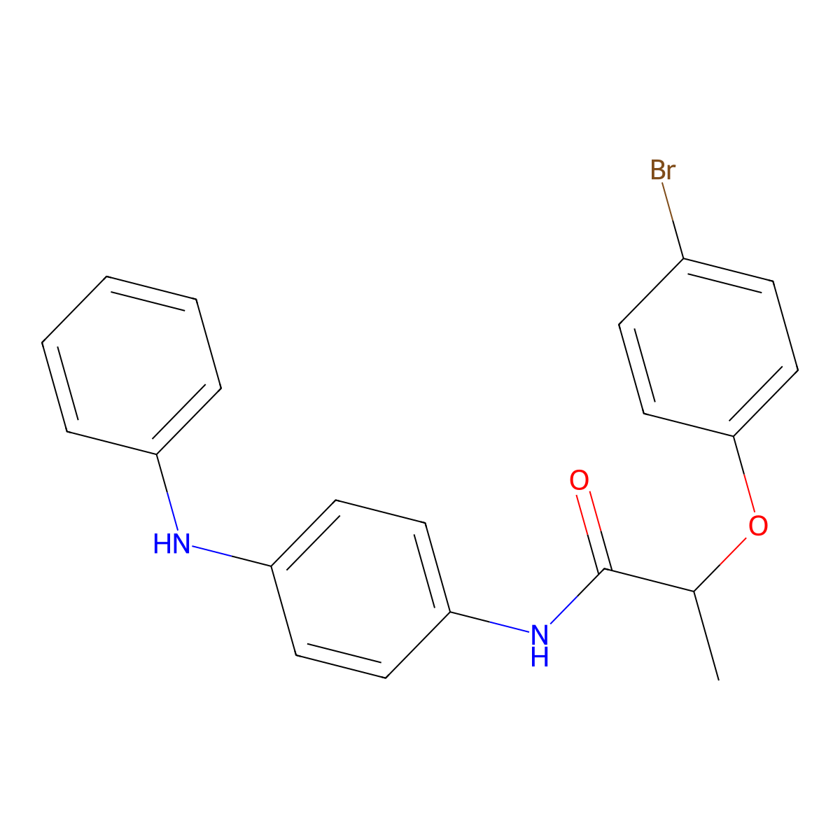 N-(4-anilinophenyl)-2-(4-bromophenoxy)propanamide molecular structure, CAS 701256-98-6