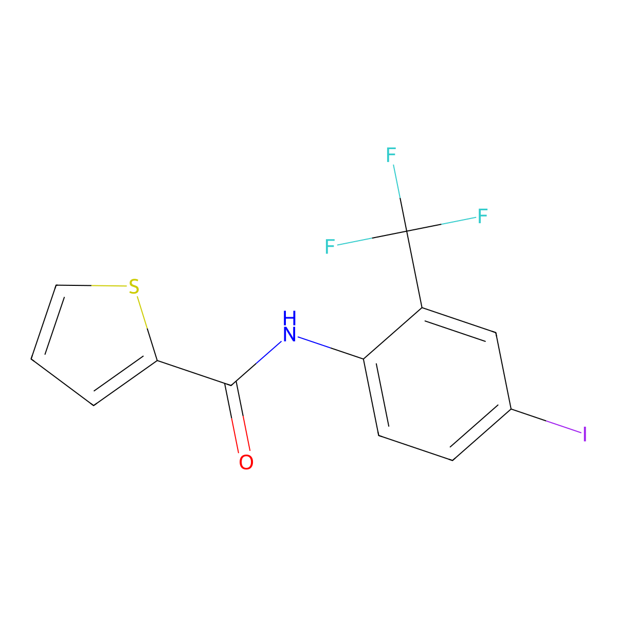N-[4-iodo-2-(trifluoromethyl)phenyl]thiophene-2-carboxamide molecular structure, CAS 701257-02-5