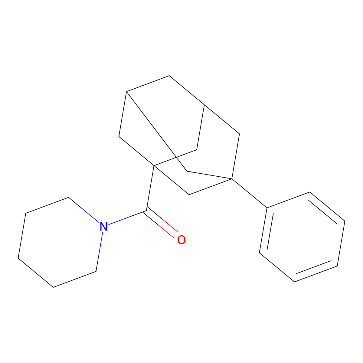 1-(3-Phenyladamantane-1-carbonyl)piperidine molecular structure, CAS 701257-17-2