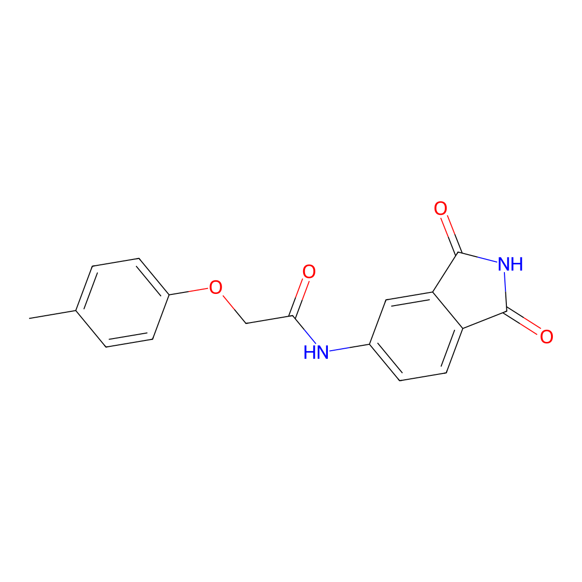 N-(1,3-dioxoisoindol-5-yl)-2-(4-methylphenoxy)acetamide molecular structure, CAS 701257-21-8