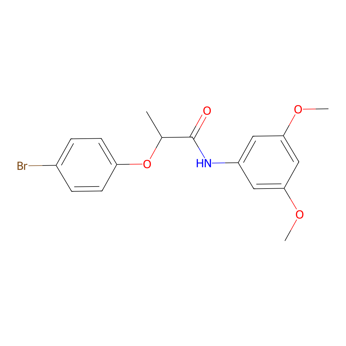2-(4-bromophenoxy)-N-(3,5-dimethoxyphenyl)propanamide molecular structure, CAS 701257-29-6