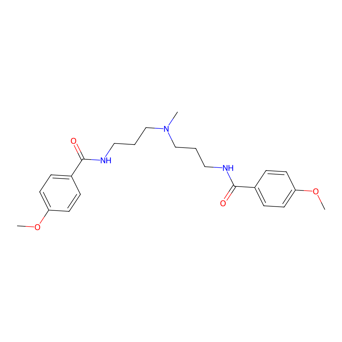 4-methoxy-N-[3-[3-[(4-methoxybenzoyl)amino]propyl-methylamino]propyl]benzamide molecular structure, CAS 701257-30-9