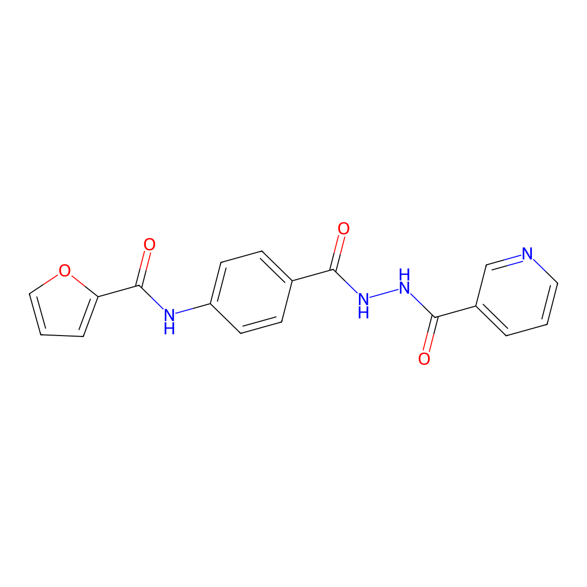 N-[4-[(pyridine-3-carbonylamino)carbamoyl]phenyl]furan-2-carboxamide molecular structure, CAS 701257-34-3