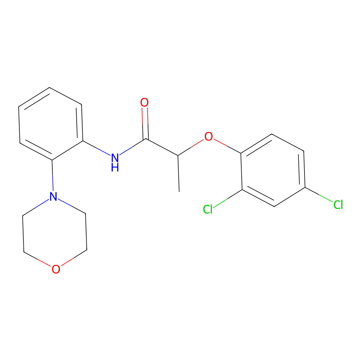 2-(2,4-dichlorophenoxy)-N-(2-morpholin-4-ylphenyl)propanamide molecular structure, CAS 701257-38-7