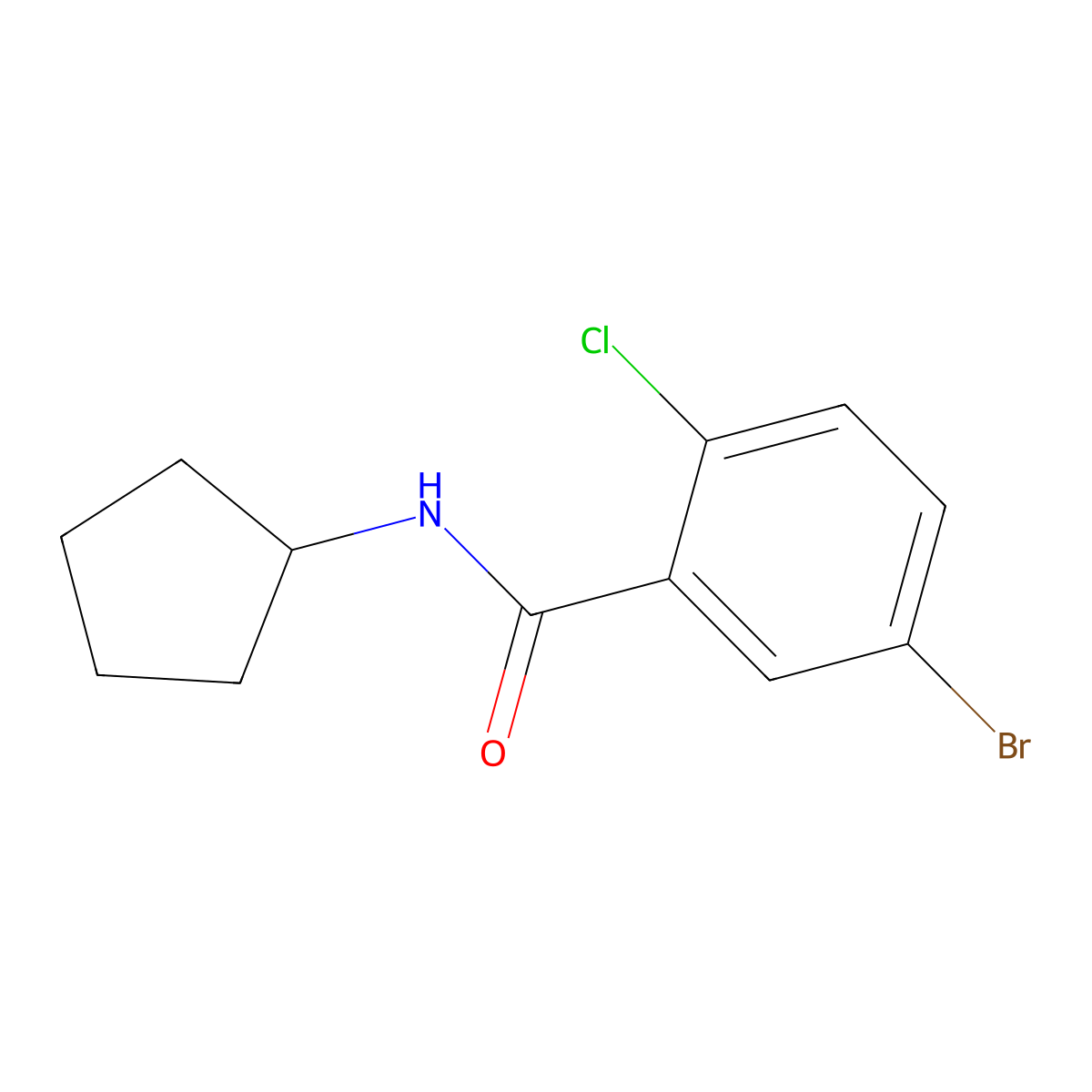 5-bromo-2-chloro-N-cyclopentylbenzamide molecular structure, CAS 701257-67-2
