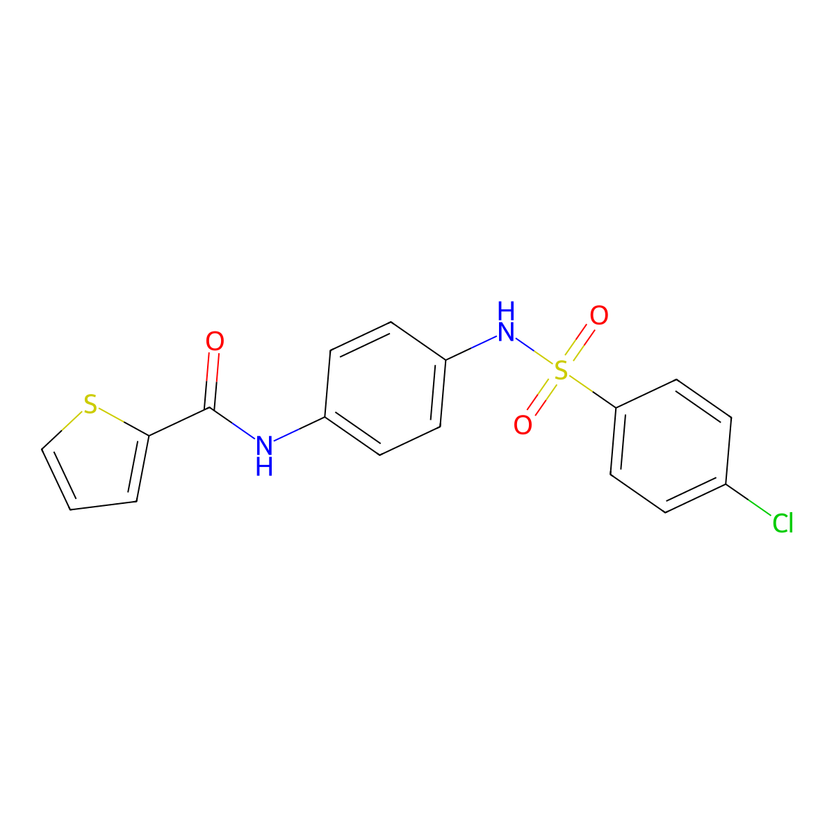 N-[4-[(4-chlorophenyl)sulfonylamino]phenyl]thiophene-2-carboxamide molecular structure, CAS 701257-96-7