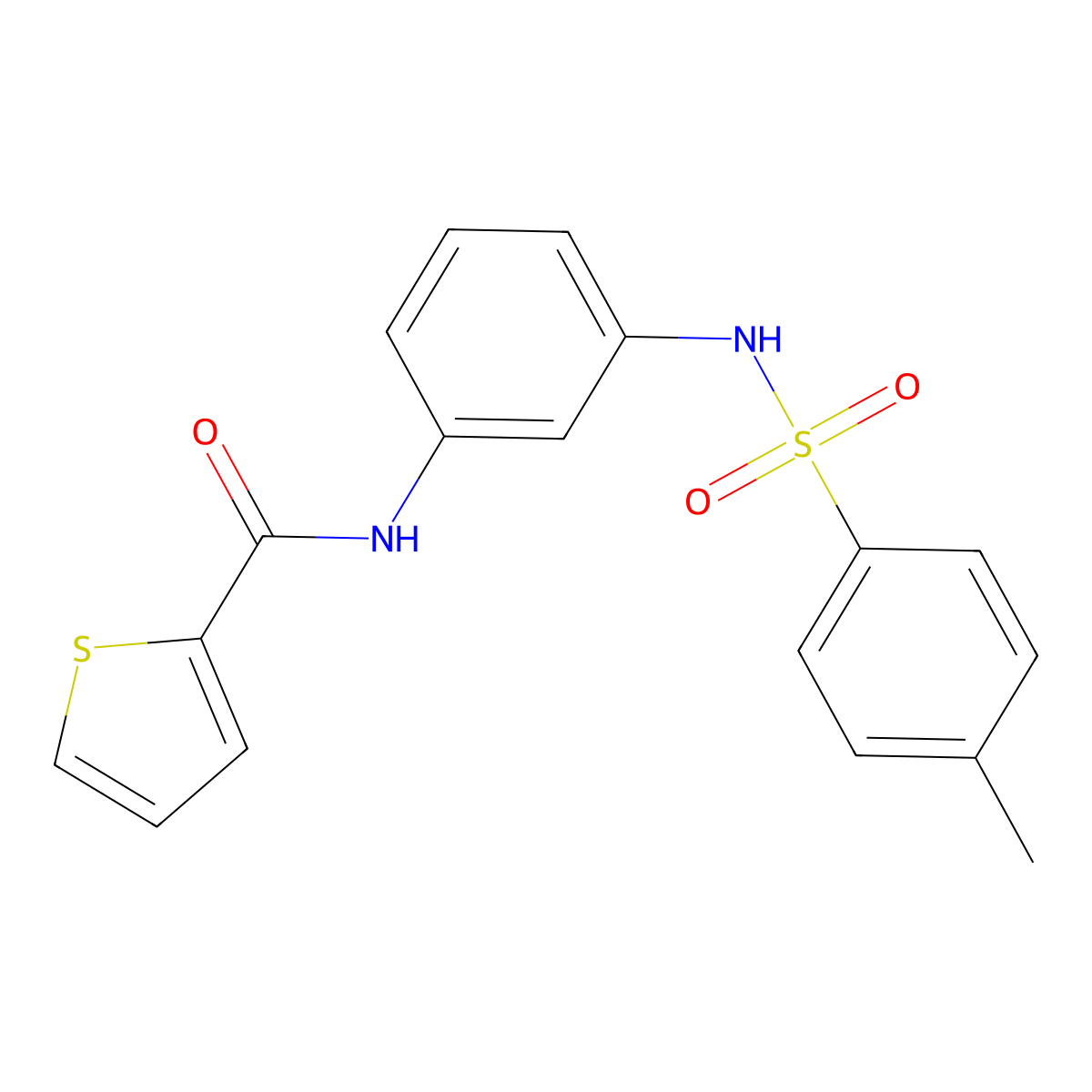 N-[3-[(4-methylphenyl)sulfonylamino]phenyl]thiophene-2-carboxamide molecular structure, CAS 701257-97-8
