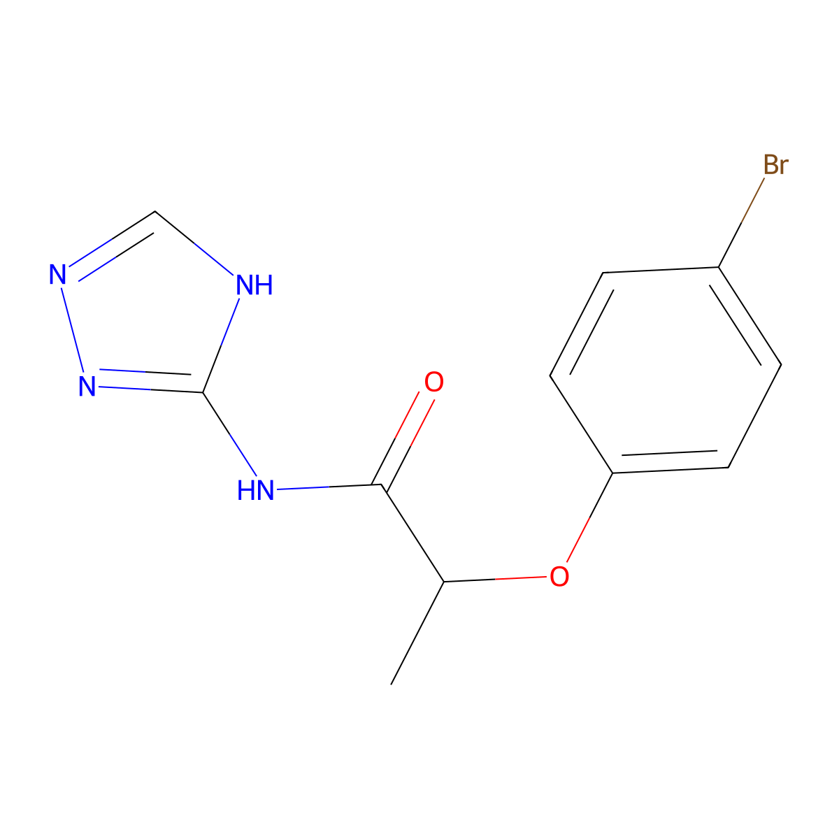 2-(4-bromophenoxy)-N-(1H-1,2,4-triazol-5-yl)propanamide molecular structure, CAS 701258-05-1