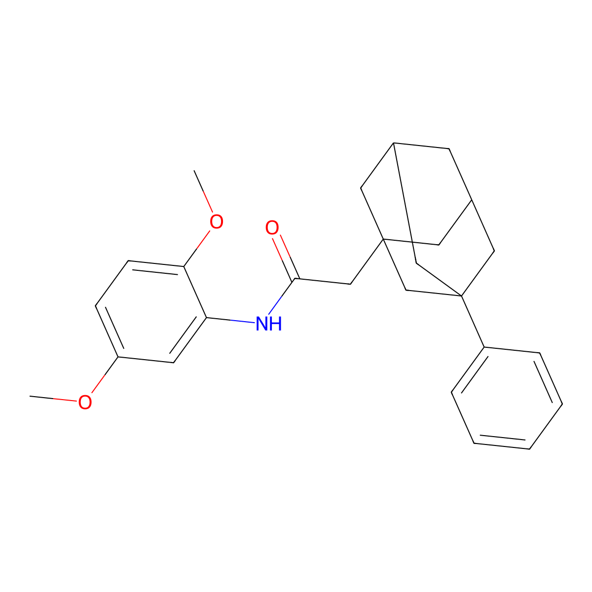 N-(2,5-dimethoxyphenyl)-2-(3-phenyladamantanyl)acetamide molecular structure, CAS 701258-23-3