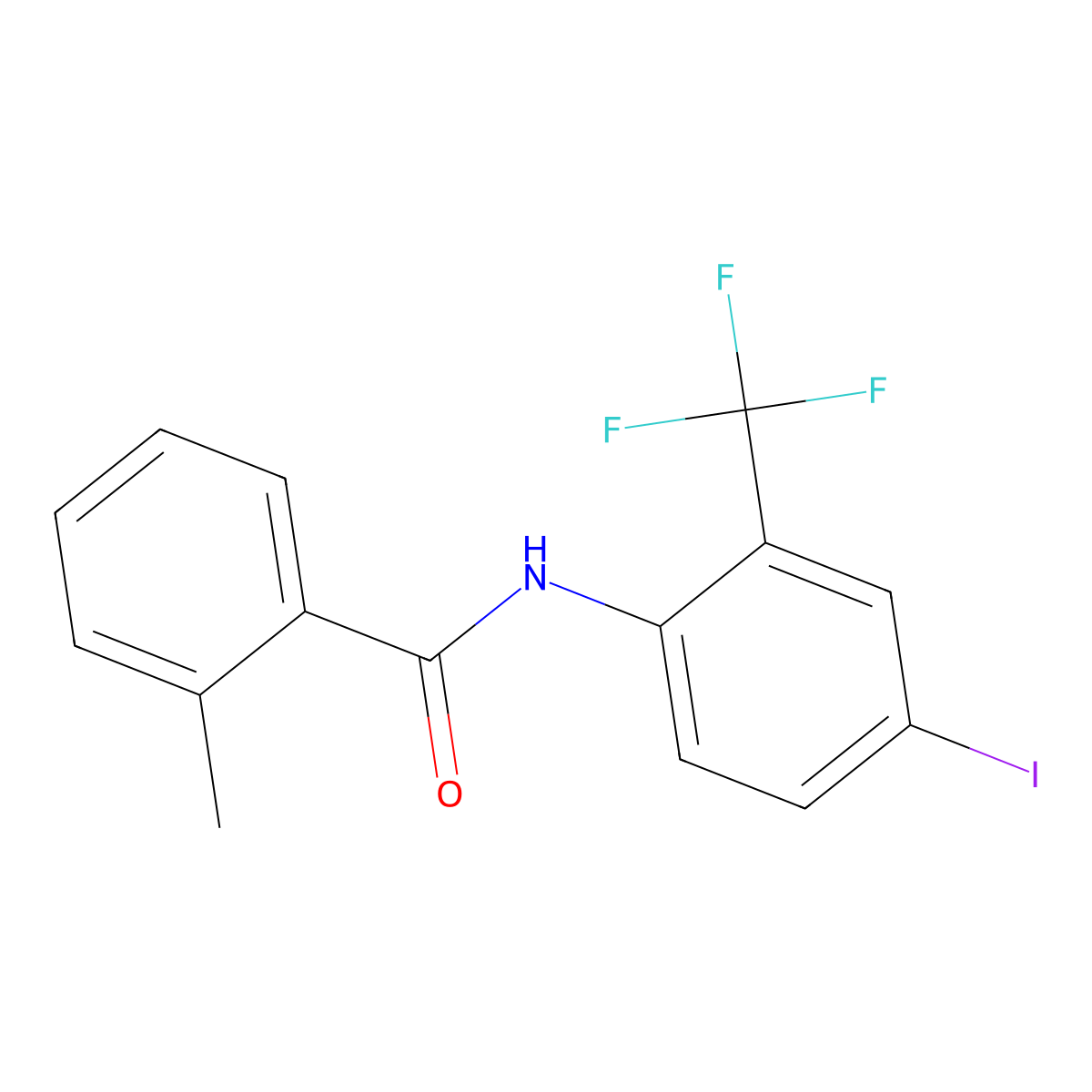 N-[4-iodo-2-(trifluoromethyl)phenyl]-2-methylbenzamide molecular structure, CAS 701258-36-8