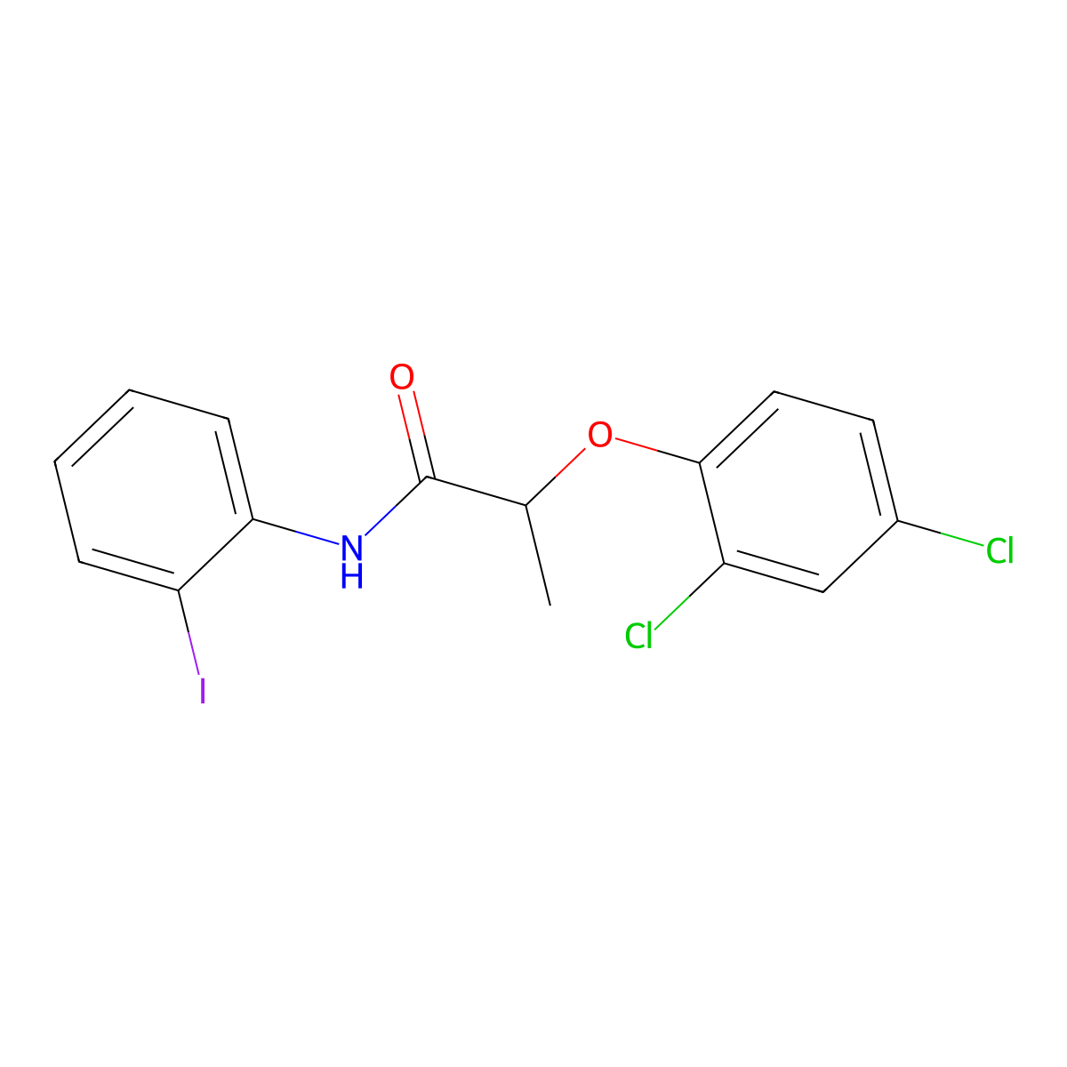 2-(2,4-dichlorophenoxy)-N-(2-iodophenyl)propanamide molecular structure, CAS 701258-60-8
