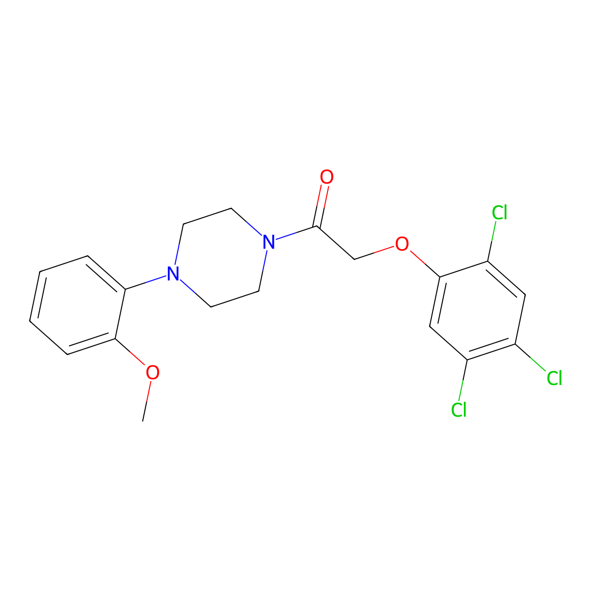 1-[4-(2-Methoxyphenyl)piperazin-1-yl]-2-(2,4,5-trichlorophenoxy)ethanone molecular structure, CAS 701258-61-9