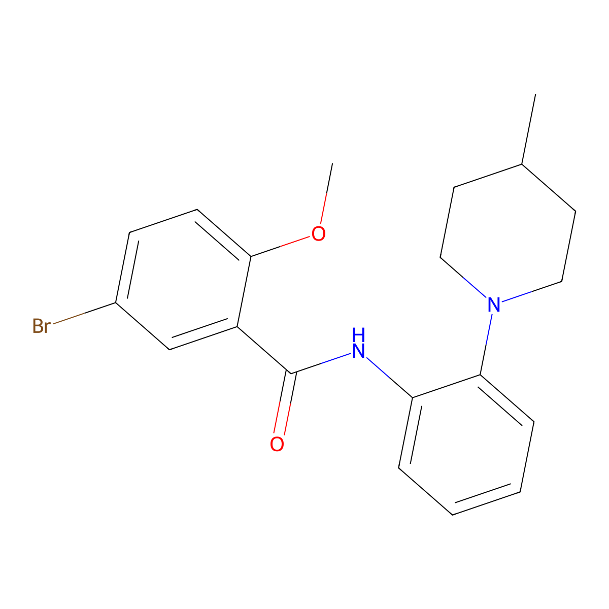5-bromo-2-methoxy-N-[2-(4-methylpiperidin-1-yl)phenyl]benzamide molecular structure, CAS 701258-65-3