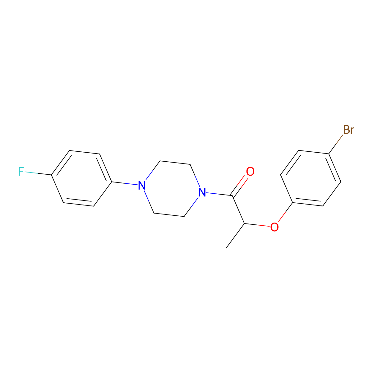 2-(4-Bromophenoxy)-1-[4-(4-fluorophenyl)piperazin-1-yl]propan-1-one molecular structure, CAS 701258-76-6