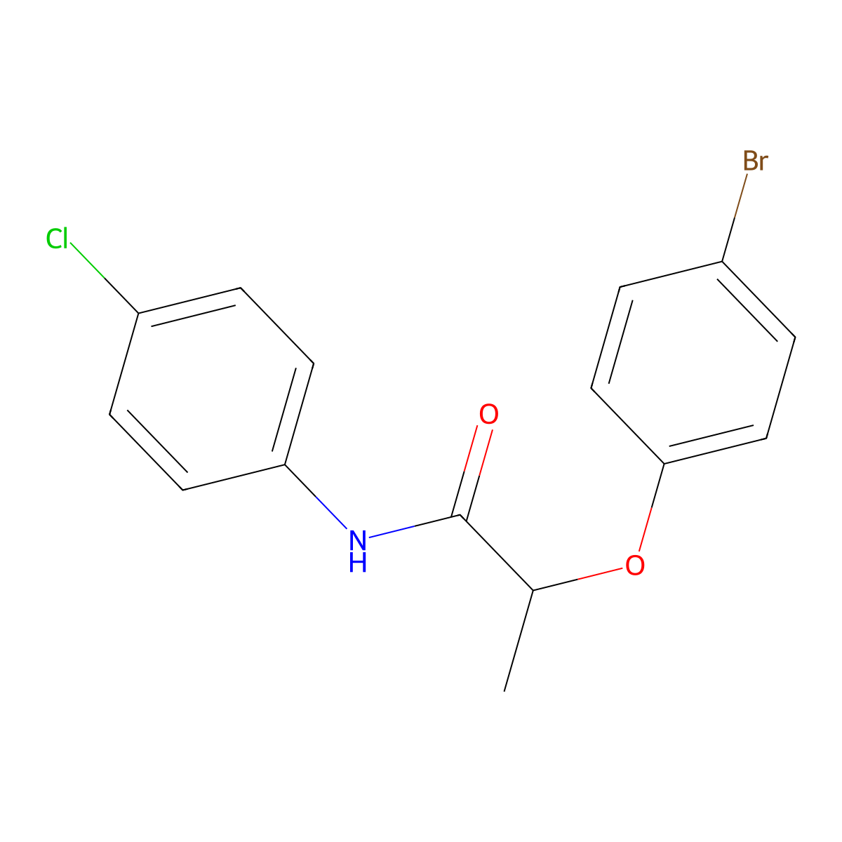 2-(4-bromophenoxy)-N-(4-chlorophenyl)propanamide molecular structure, CAS 701258-81-3