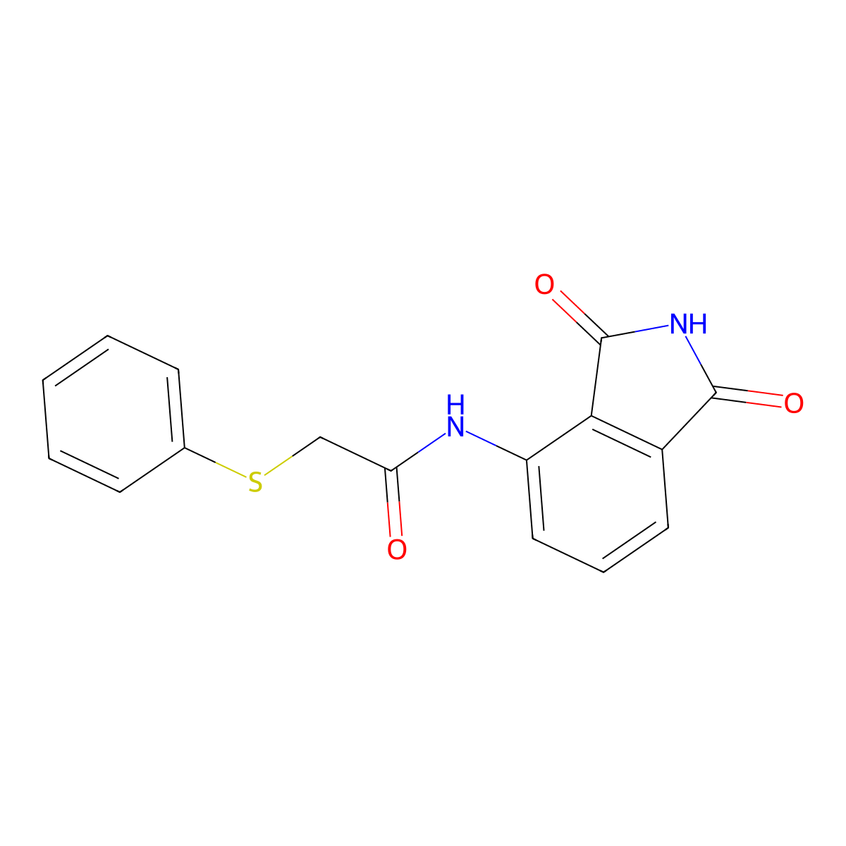 N-(1,3-dioxo-2,3-dihydro-1H-isoindol-4-yl)-2-(phenylsulfanyl)acetamide molecular structure, CAS 701258-96-0