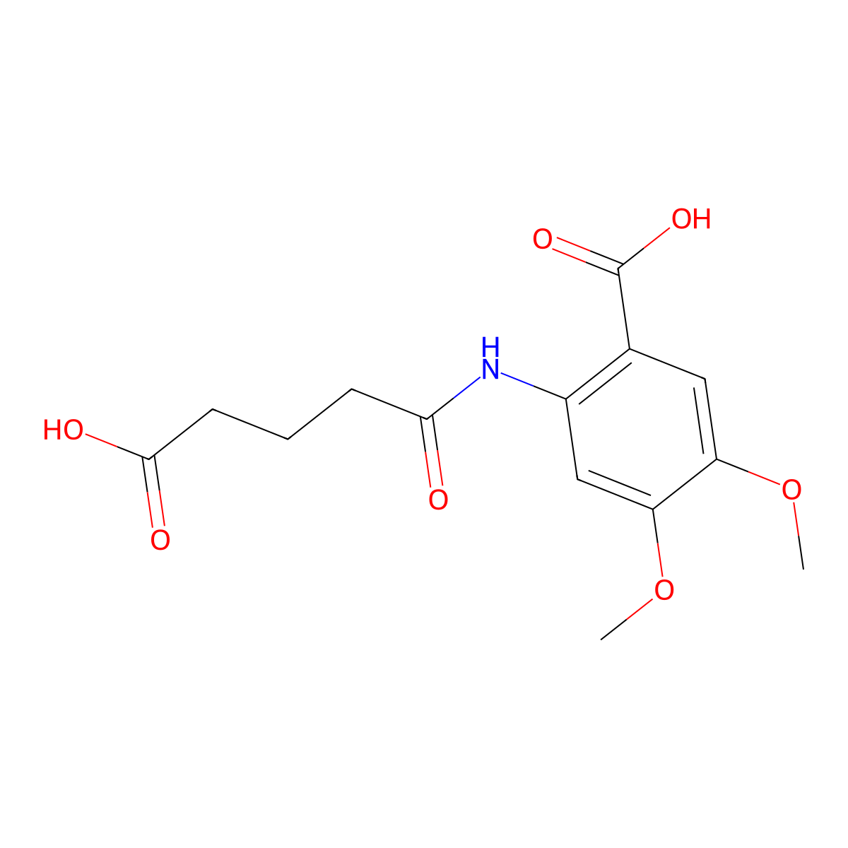 2-[(4-Carboxybutanoyl)amino]-4,5-dimethoxybenzoic acid molecular structure, CAS 701259-00-9