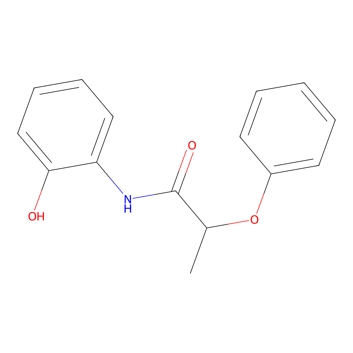 N-(2-hydroxyphenyl)-2-phenoxypropanamide molecular structure, CAS 701259-02-1
