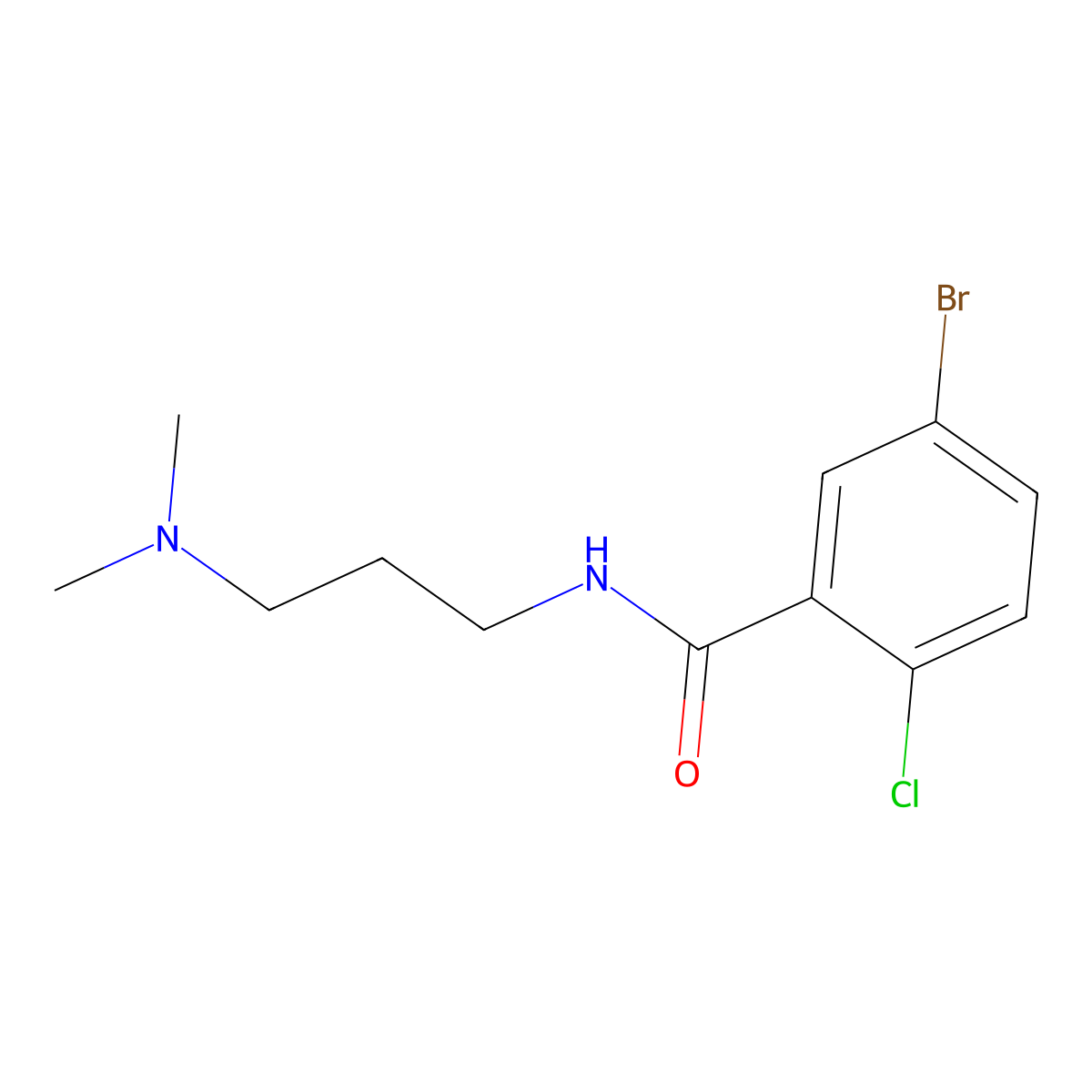 5-bromo-2-chloro-N-[3-(dimethylamino)propyl]benzamide molecular structure, CAS 701259-23-6