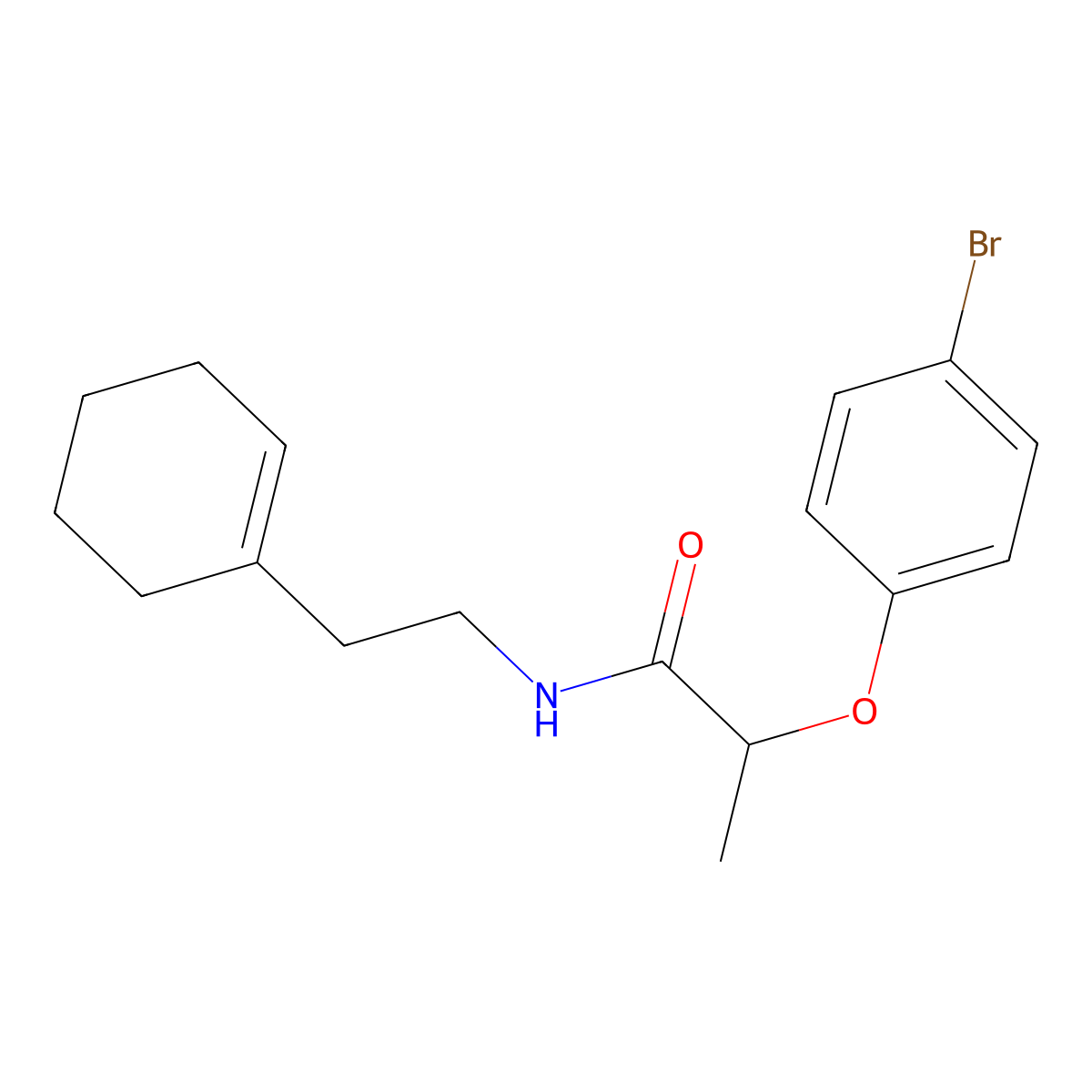 2-(4-bromophenoxy)-N-[2-(cyclohexen-1-yl)ethyl]propanamide molecular structure, CAS 701259-57-6