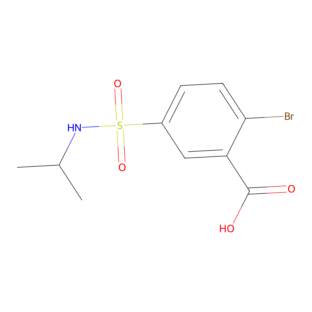 2-Bromo-5-[(propan-2-yl)sulfamoyl]benzoic acid molecular structure, CAS 701259-91-8