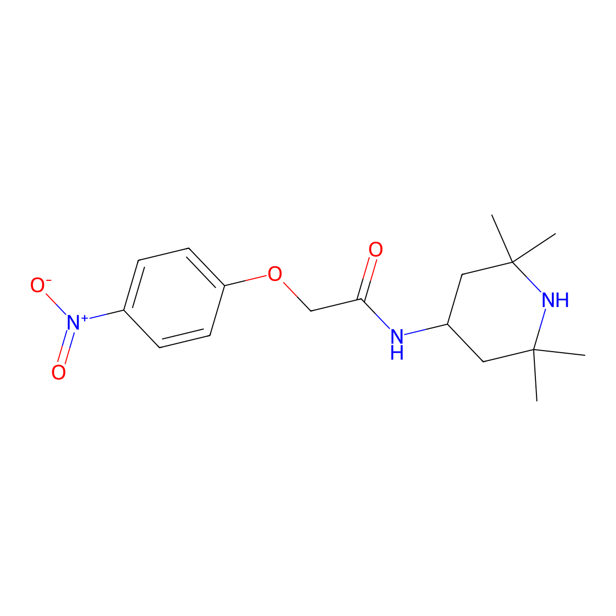 2-(4-nitrophenoxy)-N-(2,2,6,6-tetramethylpiperidin-4-yl)acetamide molecular structure, CAS 701259-95-2