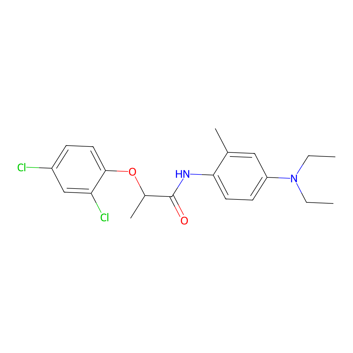 2-(2,4-dichlorophenoxy)-N-[4-(diethylamino)-2-methylphenyl]propanamide molecular structure, CAS 701260-02-8
