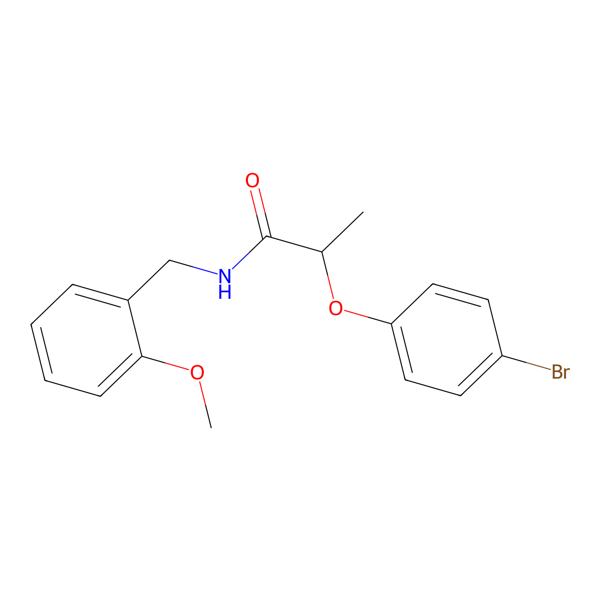 2-(4-bromophenoxy)-N-[(2-methoxyphenyl)methyl]propanamide molecular structure, CAS 701260-05-1