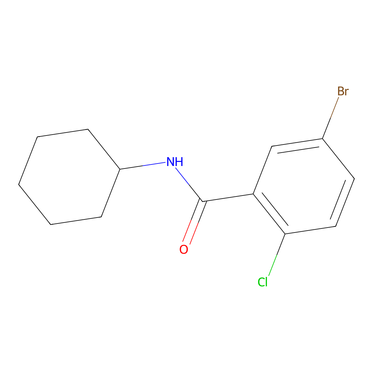Cyclohexyl 5-bromo-2-chlorobenzamide molecular structure, CAS 701260-15-3