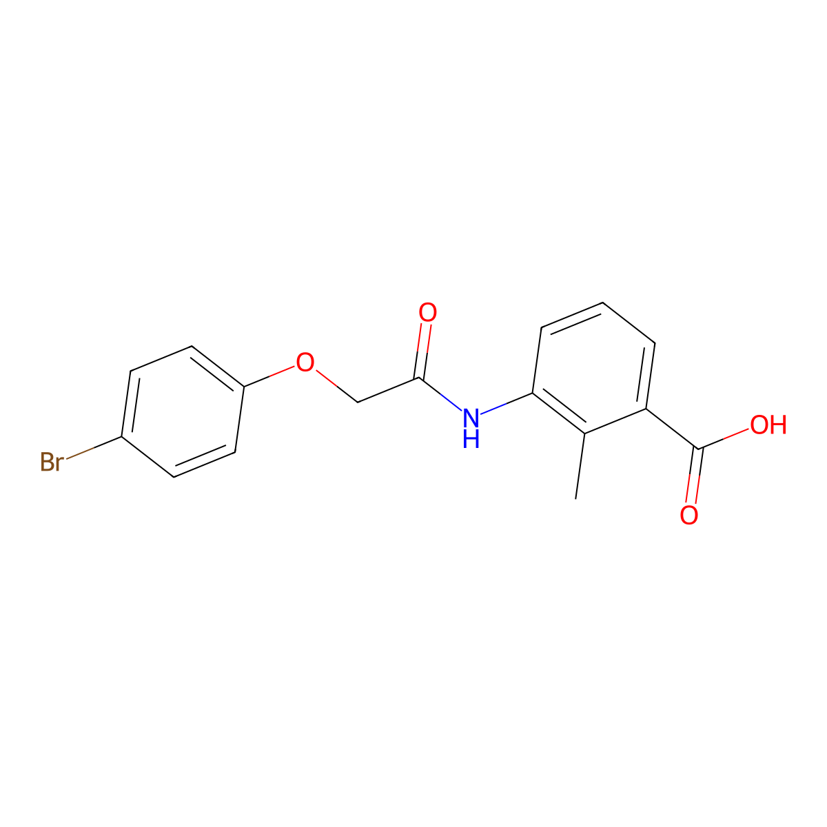 3-[[2-(4-Bromophenoxy)acetyl]amino]-2-methylbenzoic acid molecular structure, CAS 701260-19-7