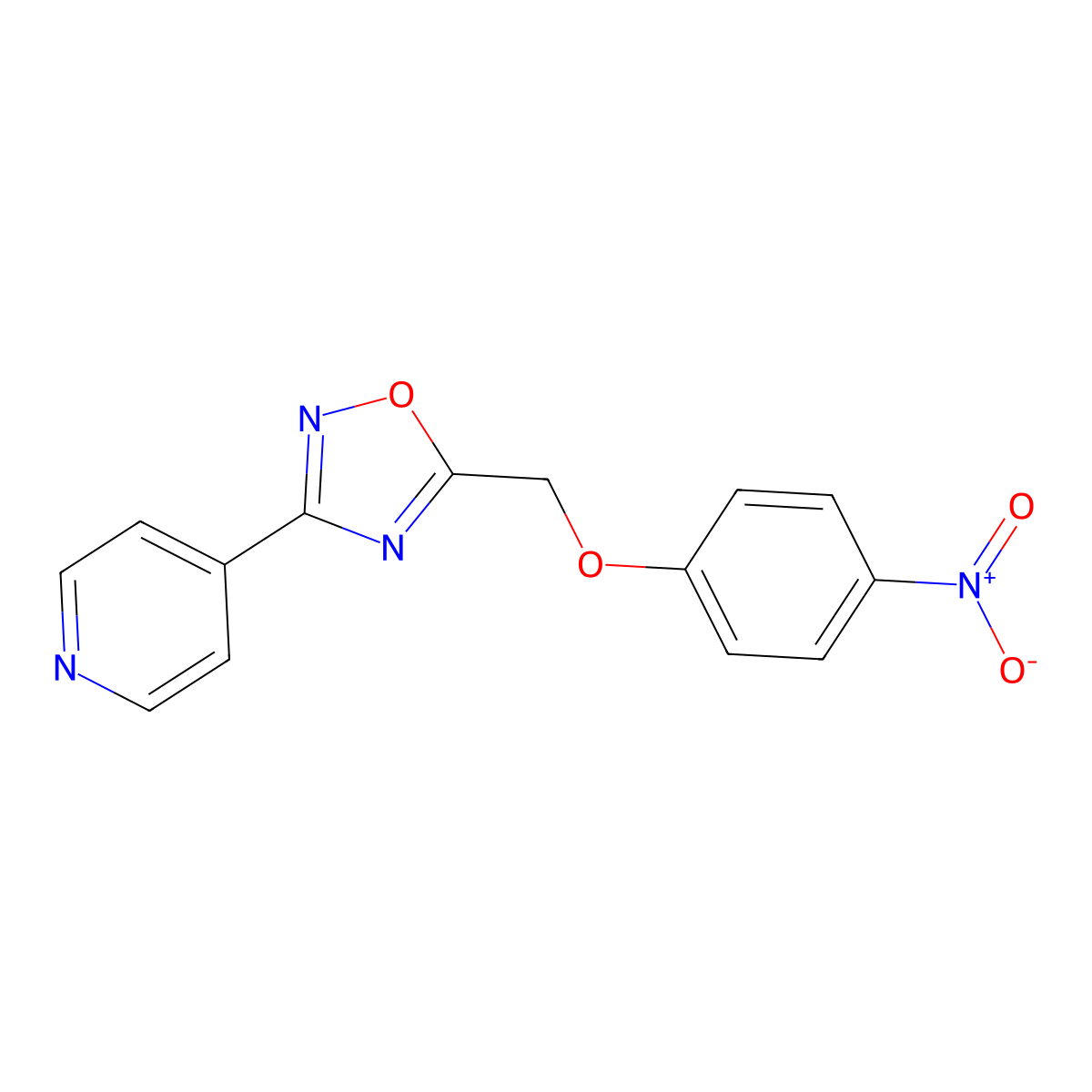 4-{5-[(4-Nitrophenoxy)methyl]-1,2,4-oxadiazol-3-yl}pyridine molecular structure, CAS 701260-25-5