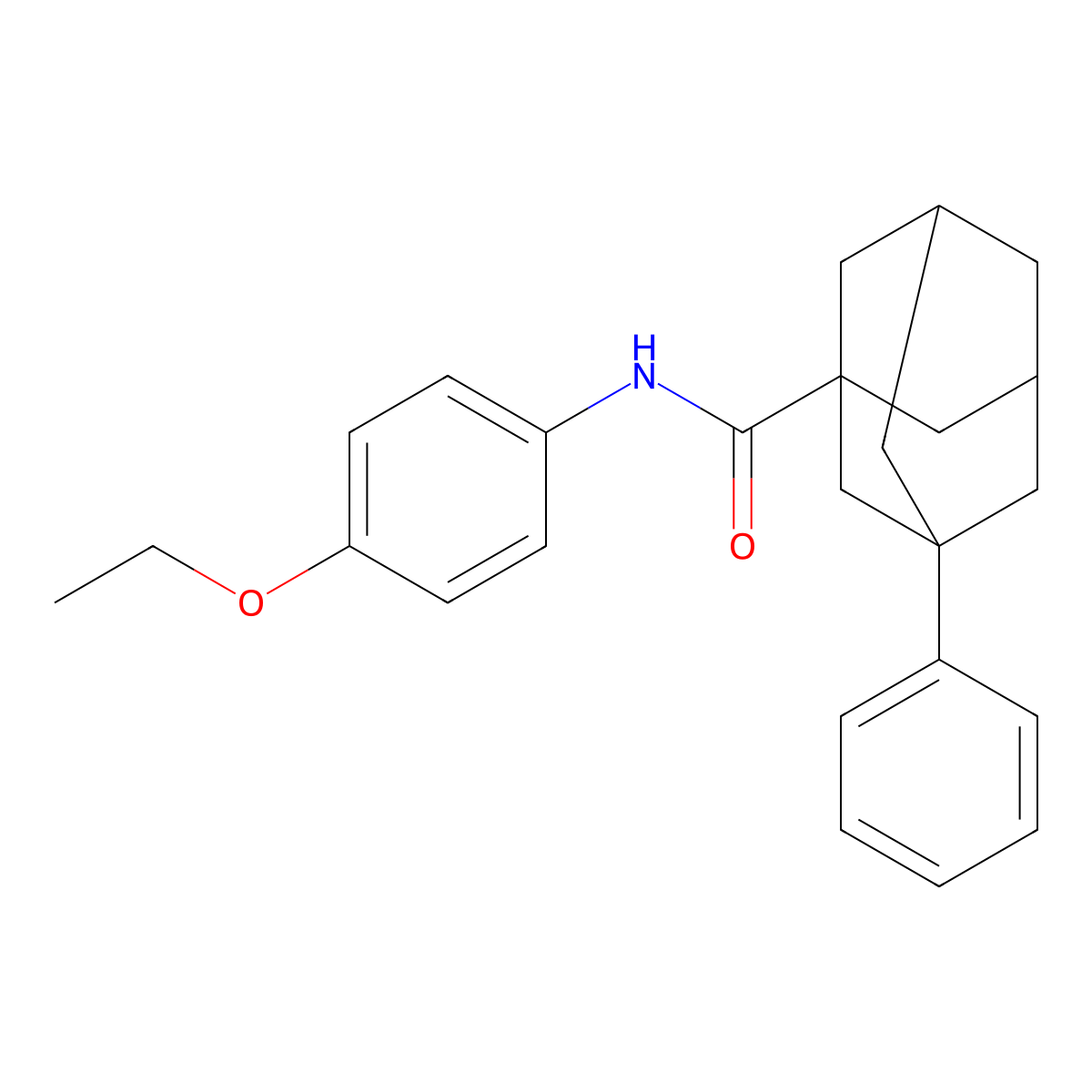 N-(4-ethoxyphenyl)-3-phenyladamantane-1-carboxamide molecular structure, CAS 701260-28-8