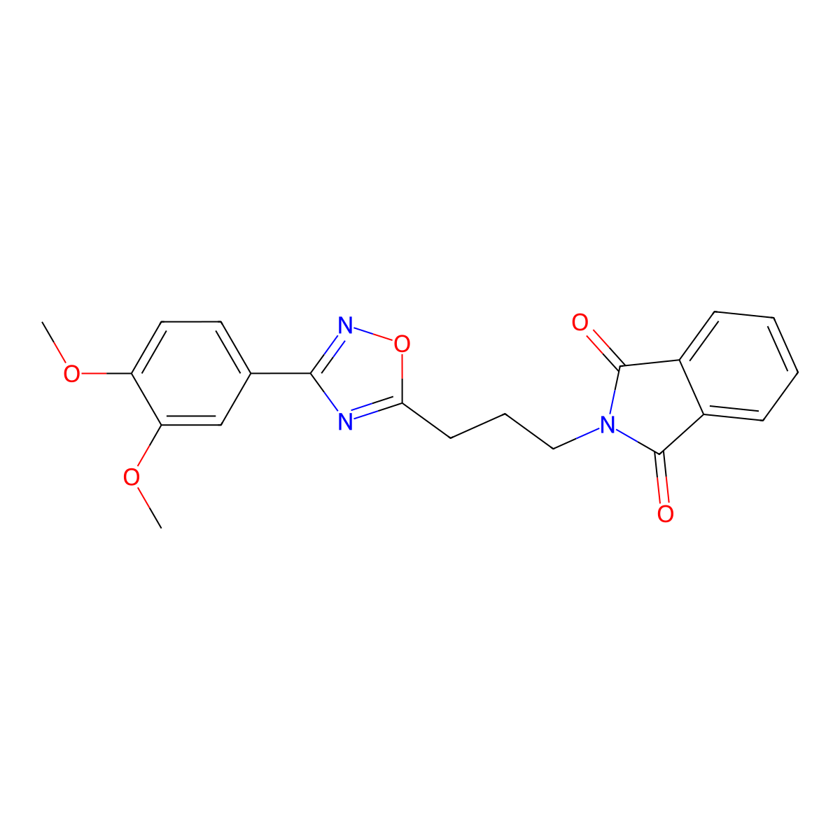 2-[3-[3-(3,4-Dimethoxyphenyl)-1,2,4-oxadiazol-5-yl]propyl]isoindole-1,3-dione molecular structure, CAS 701260-29-9