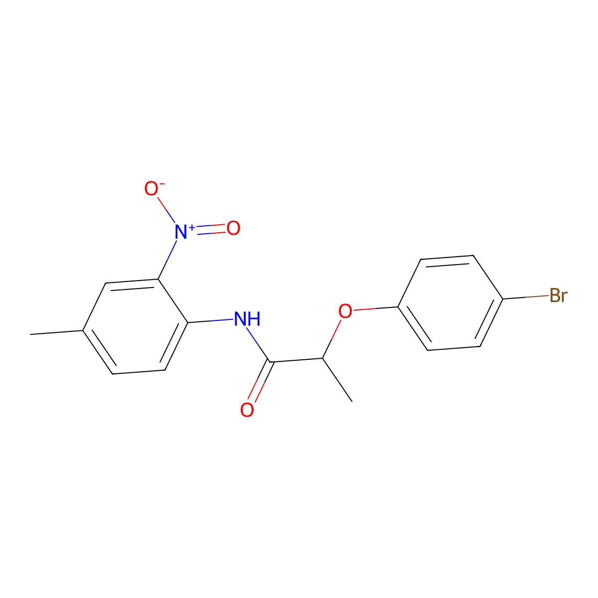 2-(4-bromophenoxy)-N-(4-methyl-2-nitrophenyl)propanamide molecular structure, CAS 701260-42-6