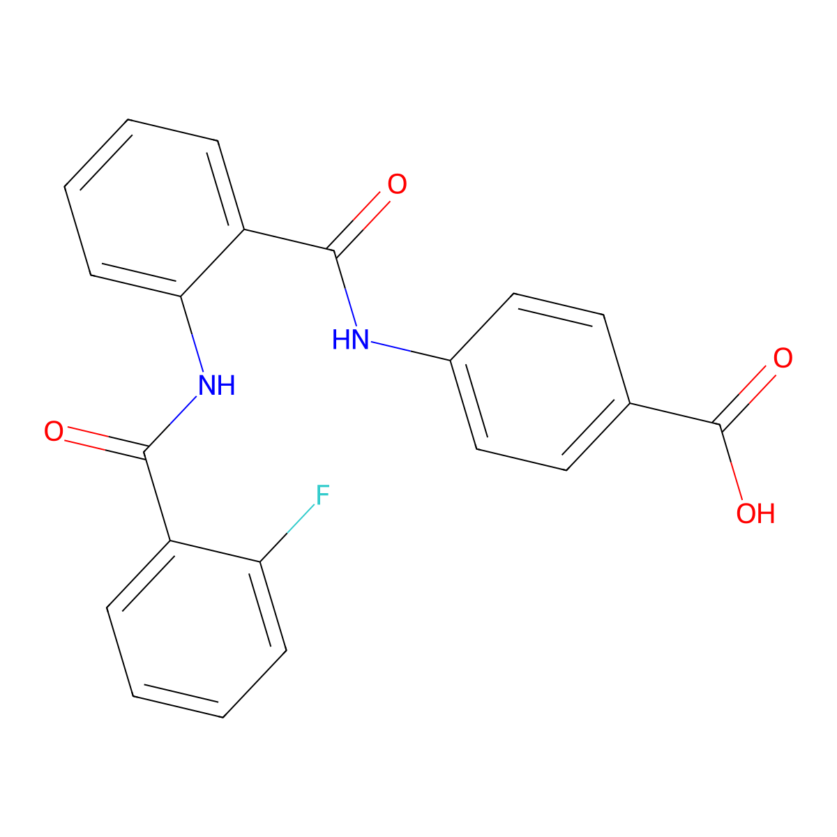 4-{[(2-{[(2-Fluorophenyl)carbonyl]amino}phenyl)carbonyl]amino}benzoic acid molecular structure, CAS 701260-74-4