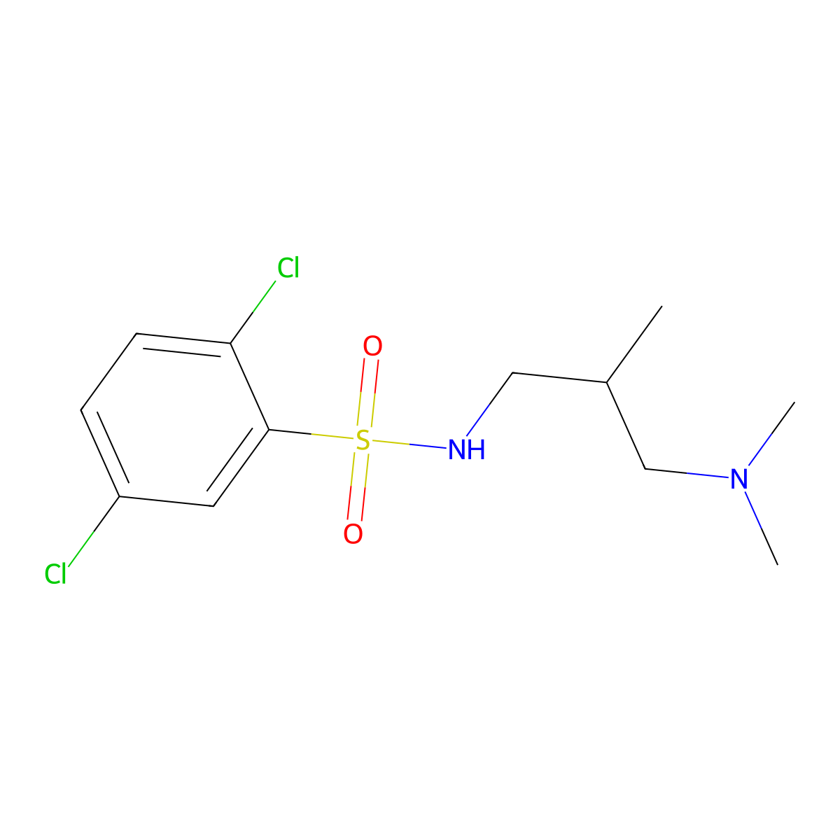 2,5-dichloro-N-[3-(dimethylamino)-2-methylpropyl]benzenesulfonamide molecular structure, CAS 701260-81-3