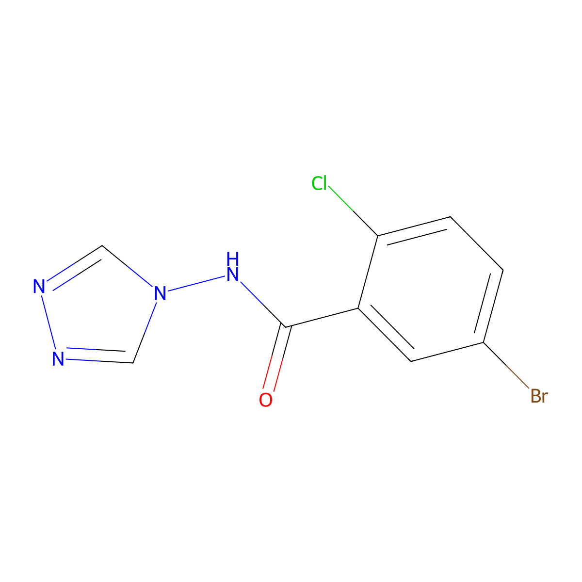 5-bromo-2-chloro-N-(1,2,4-triazol-4-yl)benzamide molecular structure, CAS 701260-82-4