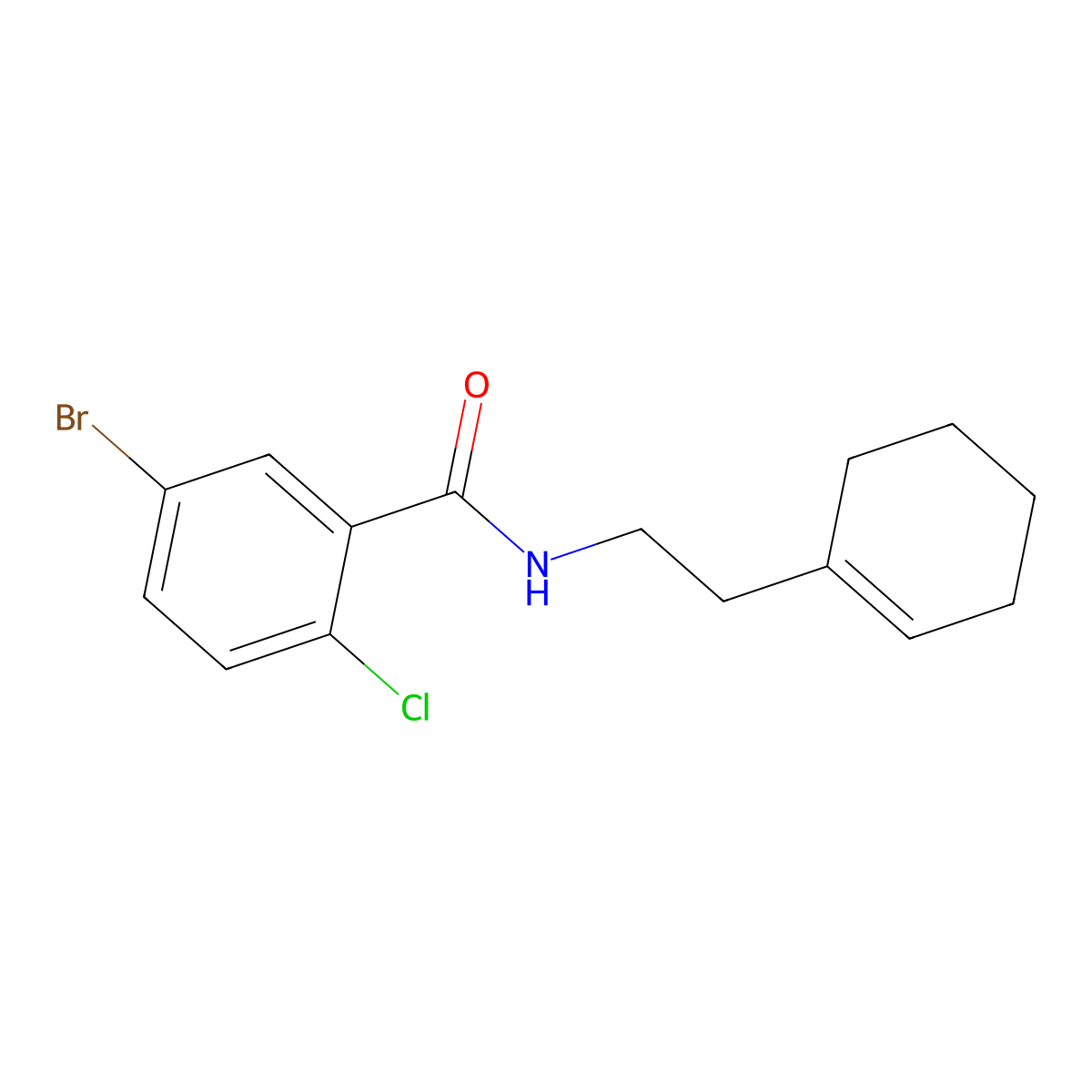 5-bromo-2-chloro-N-[2-(cyclohexen-1-yl)ethyl]benzamide molecular structure, CAS 701260-95-9