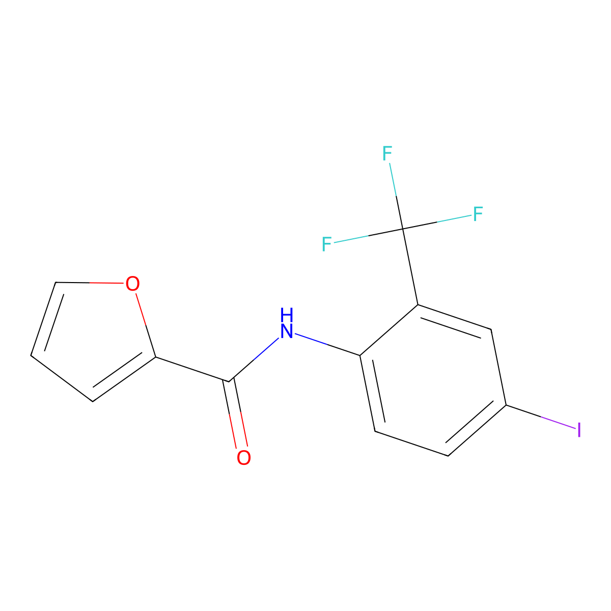 N-[4-iodo-2-(trifluoromethyl)phenyl]furan-2-carboxamide molecular structure, CAS 701261-06-5
