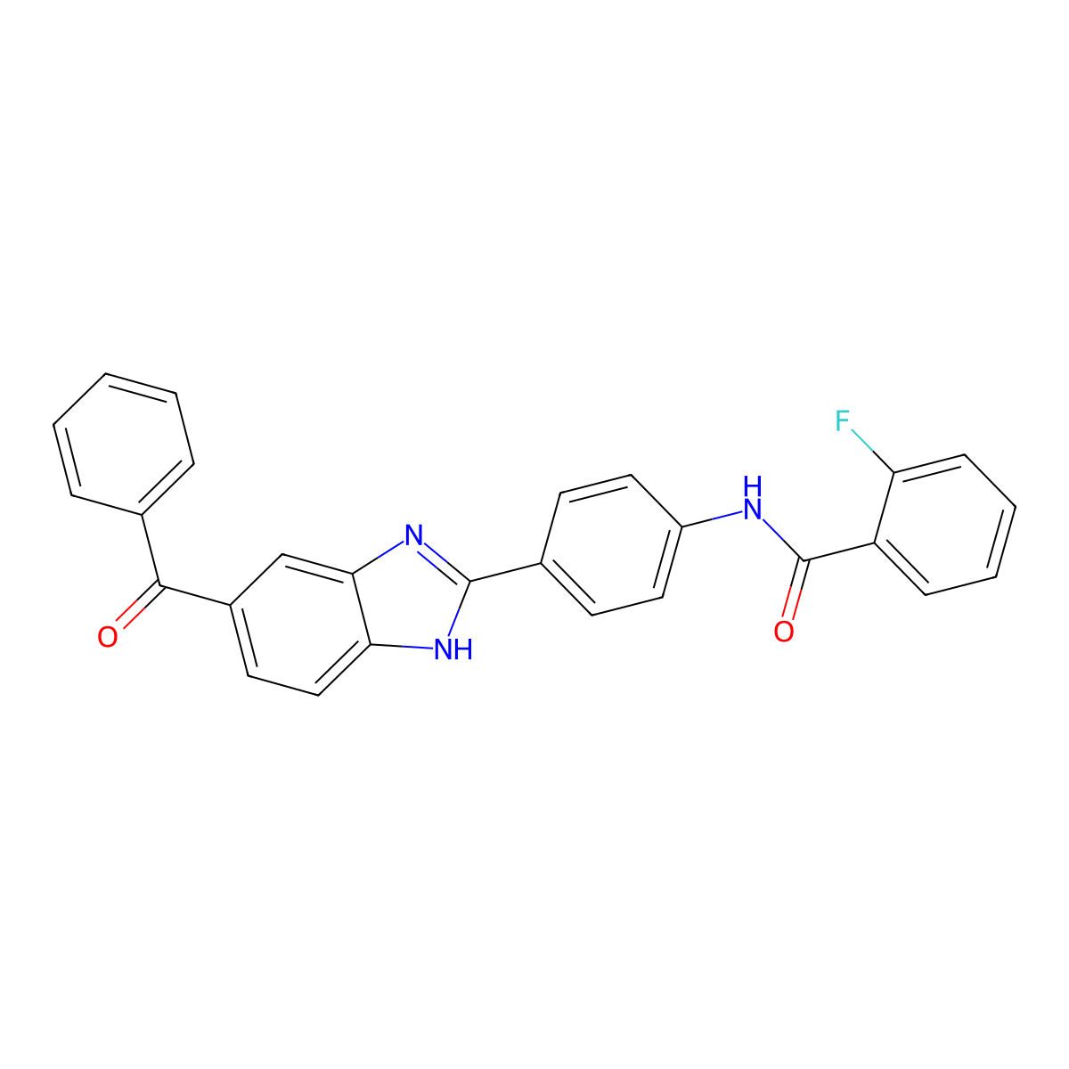 N-[4-(6-benzoyl-1H-benzimidazol-2-yl)phenyl]-2-fluorobenzamide molecular structure, CAS 701261-09-8