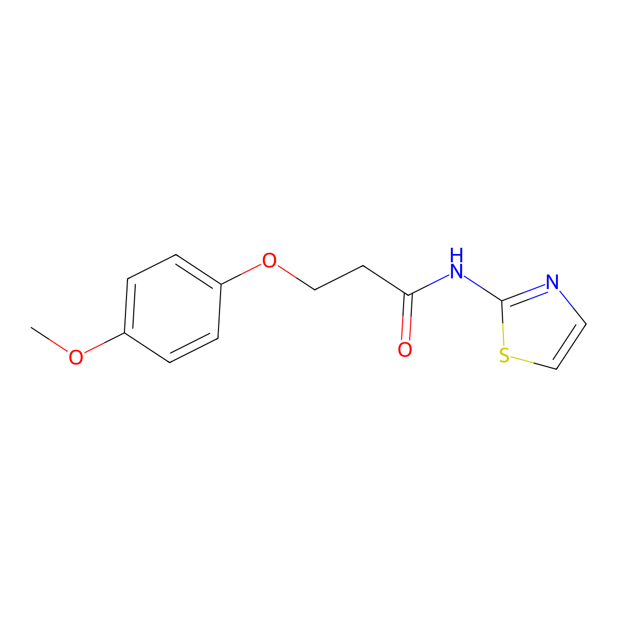 3-(4-methoxyphenoxy)-N-(1,3-thiazol-2-yl)propanamide molecular structure, CAS 701261-16-7