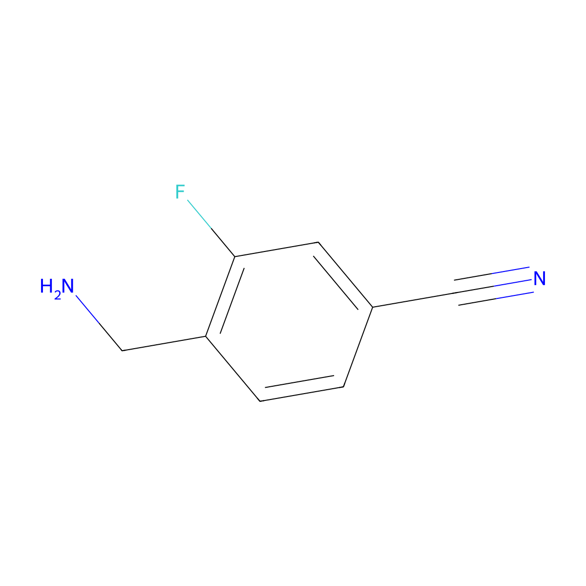 4-(Aminomethyl)-3-fluorobenzonitrile molecular structure, CAS 701264-00-8