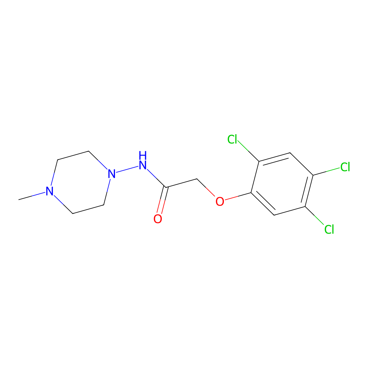 N-(4-methylpiperazin-1-yl)-2-(2,4,5-trichlorophenoxy)acetamide molecular structure, CAS 701272-23-3
