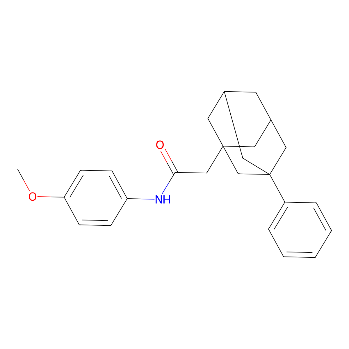 N-(4-methoxyphenyl)-2-(3-phenyladamantanyl)acetamide molecular structure, CAS 701272-33-5