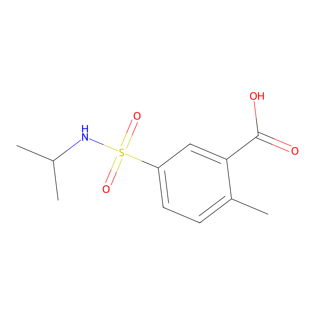 2-Methyl-5-[[(1-methylethyl)amino]sulfonyl]benzoic acid molecular structure, CAS 701272-37-9