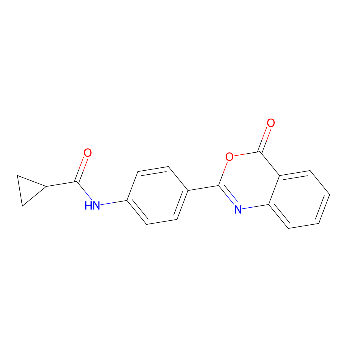 N-[4-(4-oxo-3,1-benzoxazin-2-yl)phenyl]cyclopropanecarboxamide molecular structure, CAS 701272-40-4