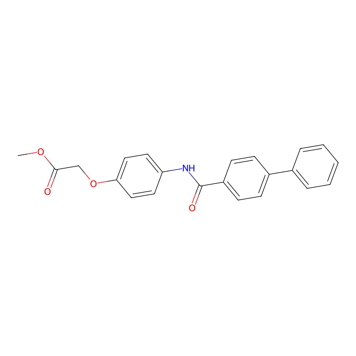 Methyl {4-[(biphenyl-4-ylcarbonyl)amino]phenoxy}acetate molecular structure, CAS 701272-67-5